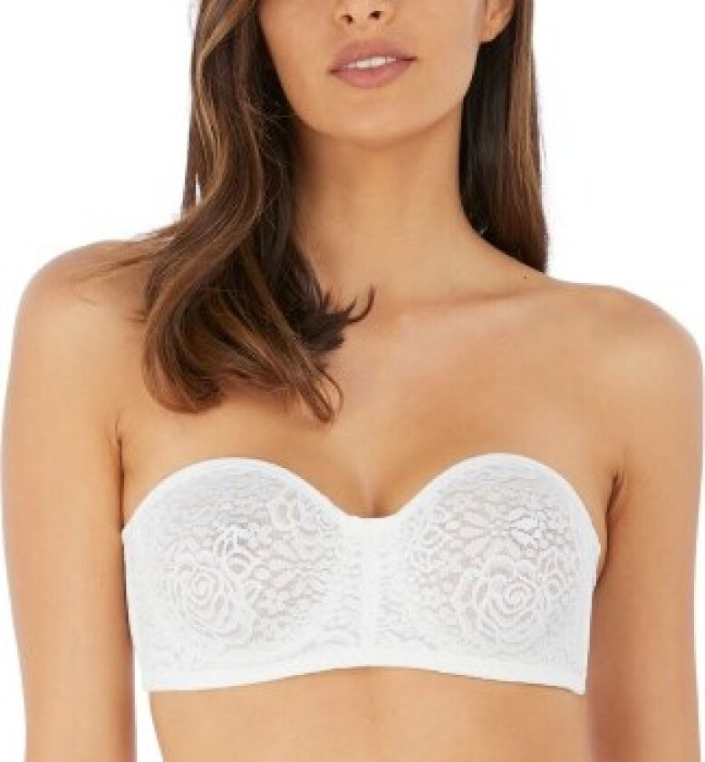 BH Halo Lace Strapless Bra Benhvit F 80 Dame