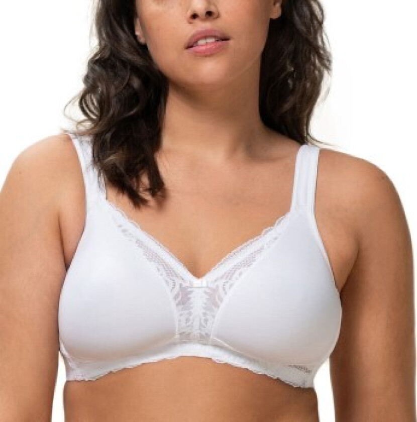 BH Modern Lace Cotton Soft Bra Hvit B 75 Dame