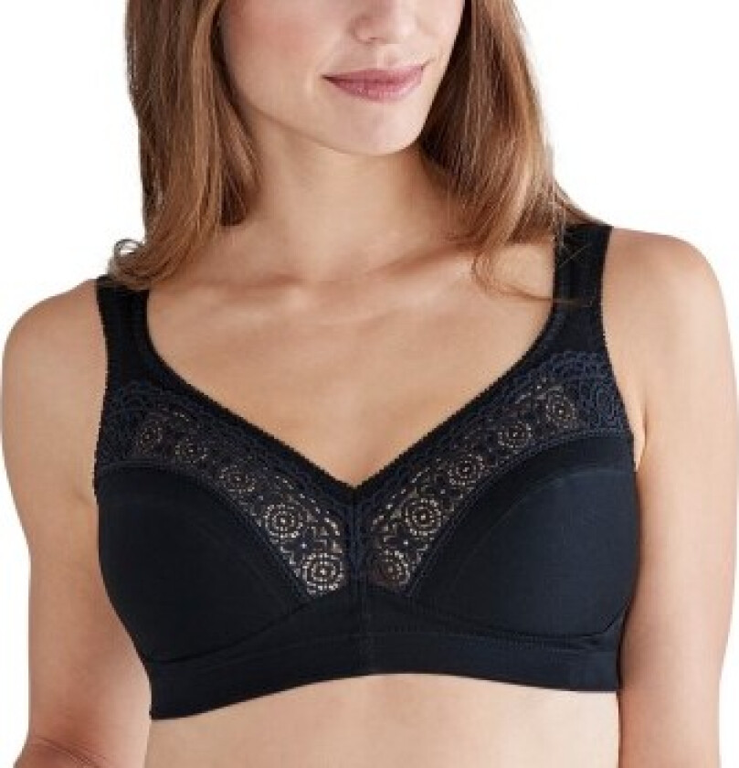 BH Cotton Star Soft Bra Svart bomull E 110 Dame