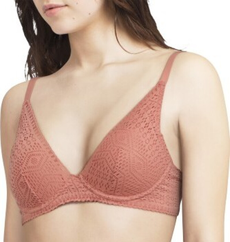 BH Holala Plunge T-shirt Bra Rosa nylon E 70 Dame
