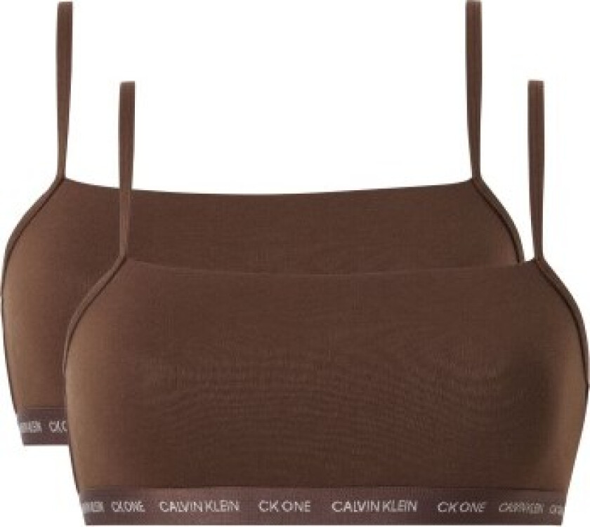 BH 2P One Cotton Unlined Plus Bralette Mørkbrun X-Large Dame