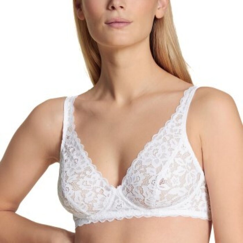 BH Natural Comfort Lace Soft Bra Hvit polyamid A 85 Dame