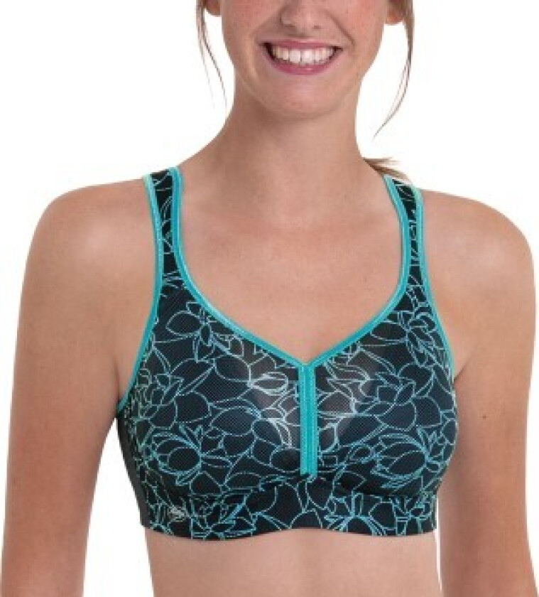 BH Active Air Control DeltaPad Sports Bra Svart/Blå F 65 Dame
