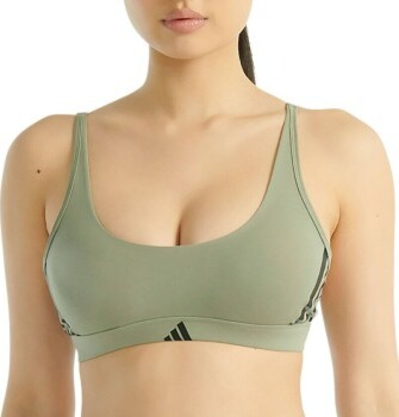 BH Sport Active Essentials 3 Stripes Bralette Grønn bomull Medium Dame