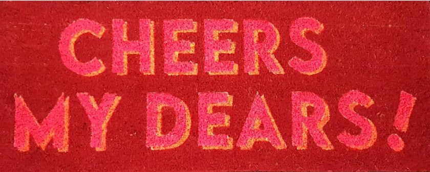 Dørmatte cheers-my-dears neon/rød 35x75