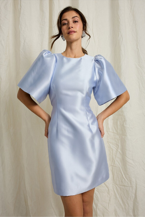 Kjole med puffermer - Blå