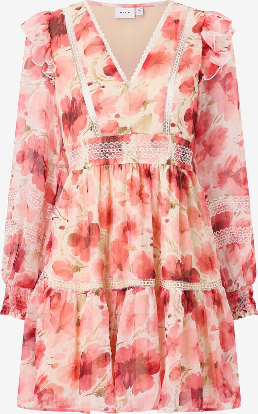 Kjole viRoman New V-neck L/S Short Dress - Grå