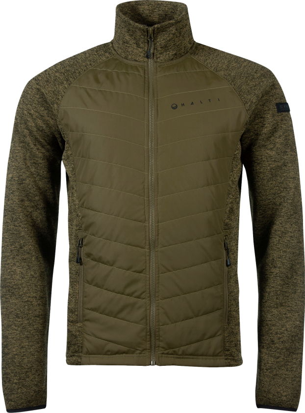 Men's Streams Hybrid Knit Layer Jacket Dark Olive Green Melange