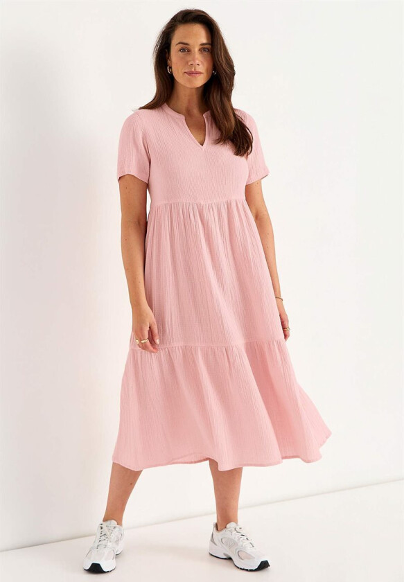 Kjole i rynket bomull