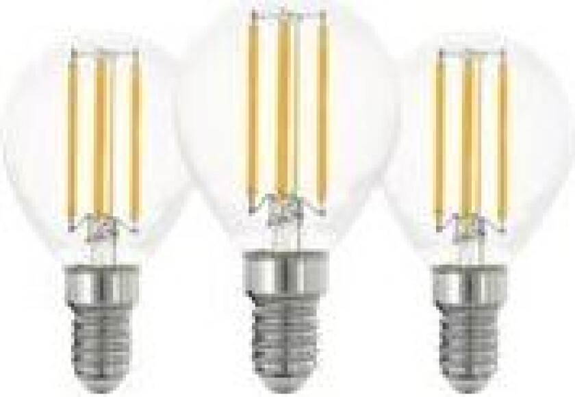 Eglo - LED-filamentlyspære - form: P45 - E14 - 7 W (ekvivalent 60 W) - klasse E - varmt hvitt lys - 2700 K (en pakke 3)