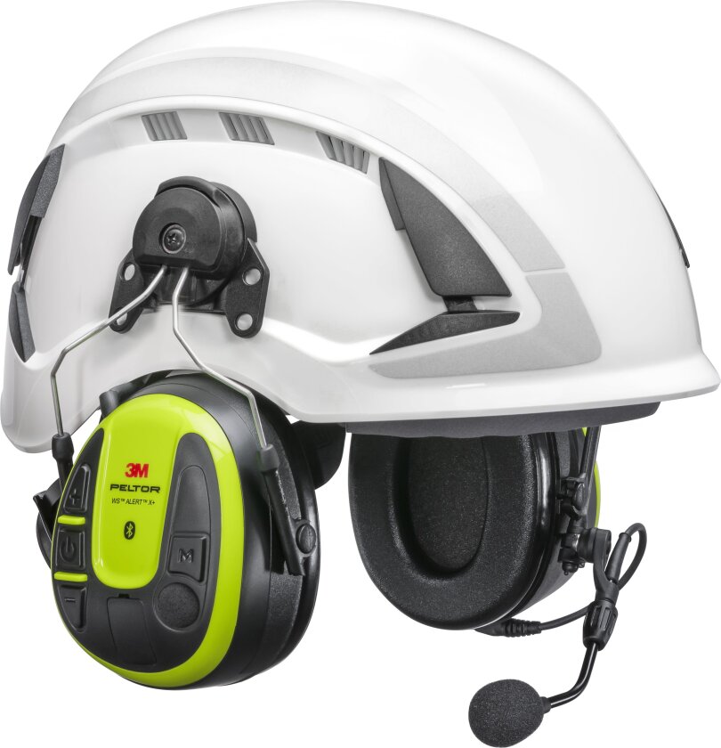 WS Alert X+ Hørselvern Bluetooth og mobilapplikasjon, hjelmfeste