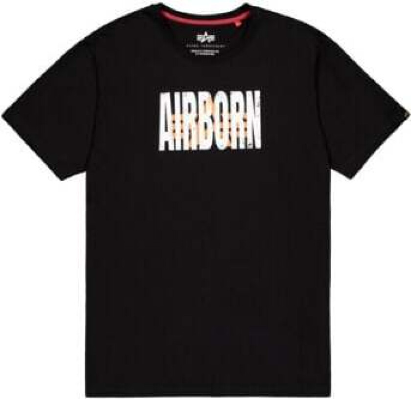 Alpha Industries T-skjorte - Logo Airborn T-skjorte - S til XXL - Herrer - svart