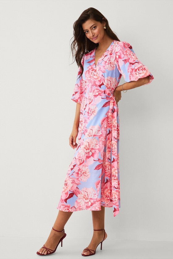 Kjole med puffermer - Blå