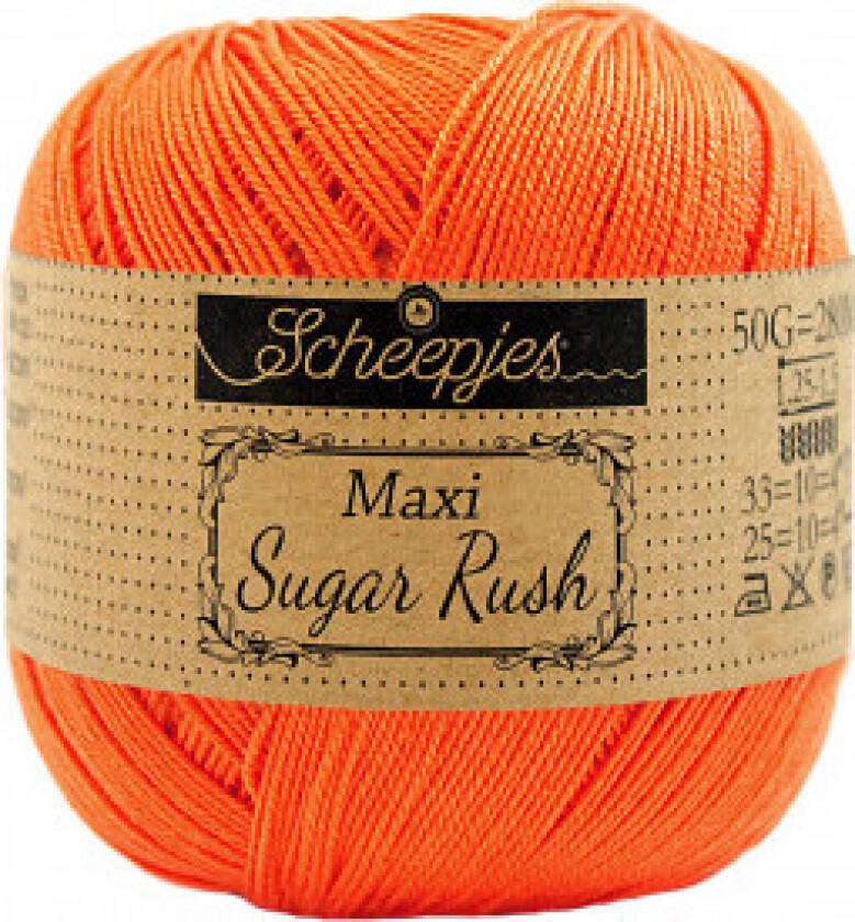 Maxi Sugar Rush Garn Unicolor 189 Kongelig Oransje