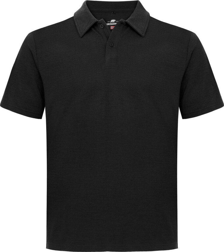Men's Merino Wool Polo Tee Black Beauty