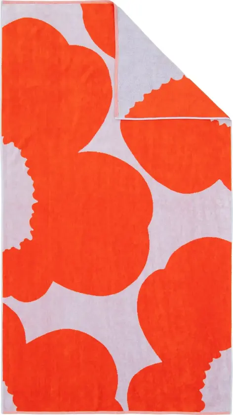 Iso Unikko badehåndkle Blue lilac-orange red, 100x180 cm