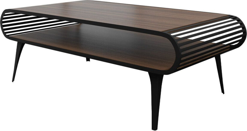 Salvaris Sofabord 120 cm - Svart med brun bordplate