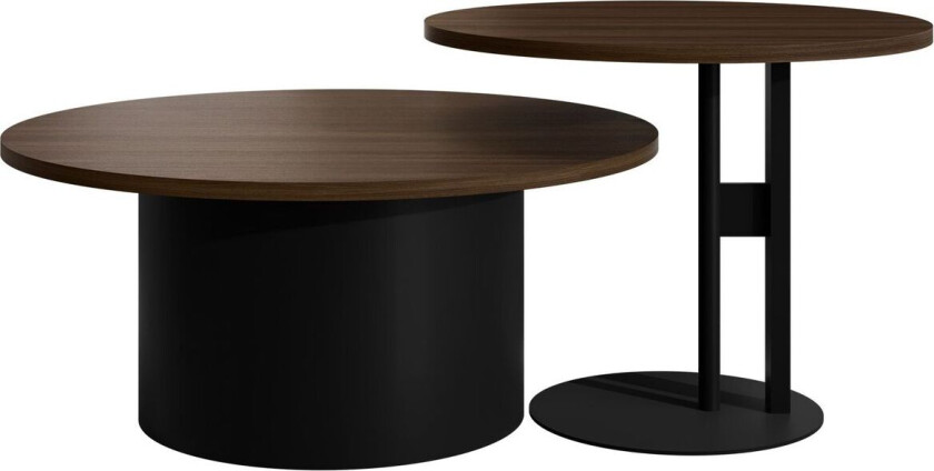 Lorvyn Sett med bord rundt 58/75 cm - Brun, svart