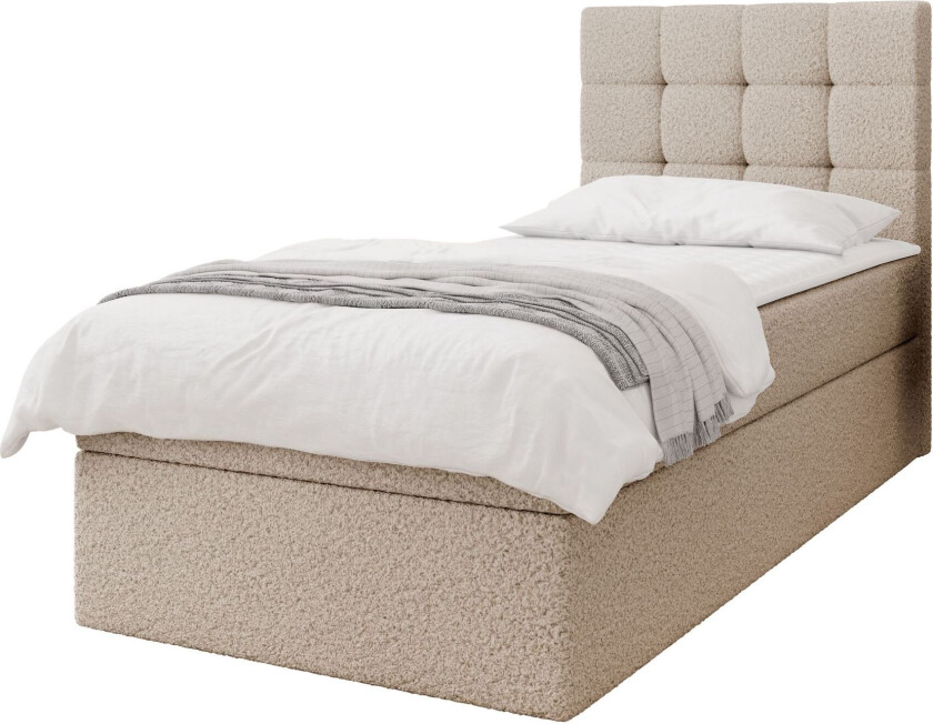 Kleiv kontinentalseng med oppbevaring 90x200 cm - beige