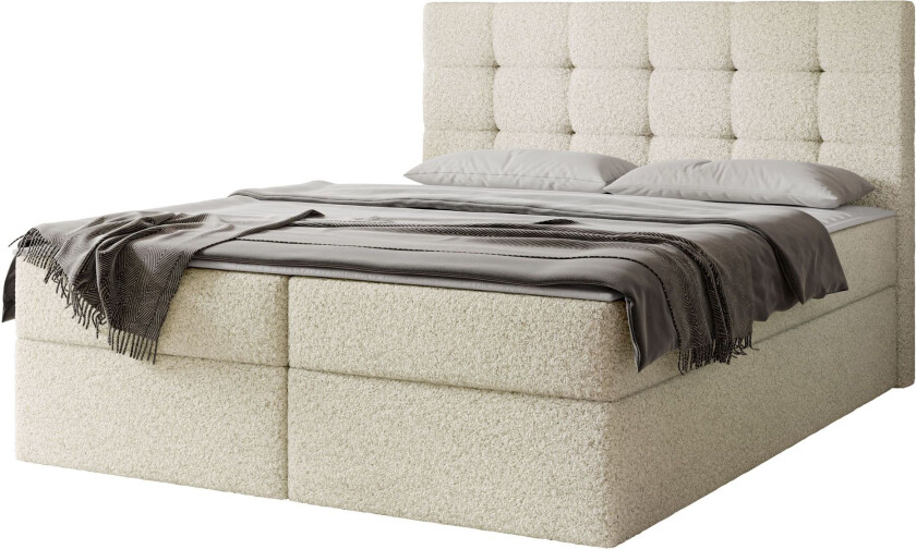 Kleiv kontinentalseng med oppbevaring 140x200 cm - beige
