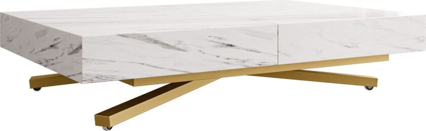 Avendi sofabord 120 cm - Gull, hvit marmor