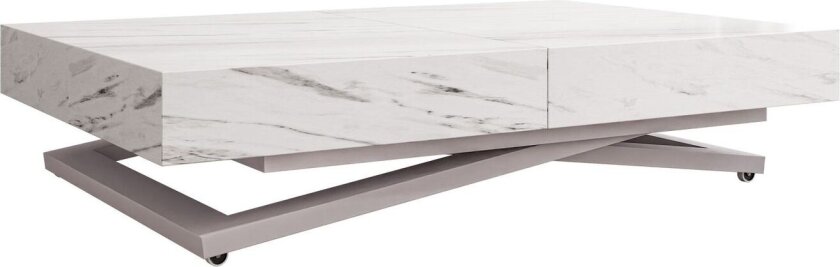 Avendi sofabord 120 cm - Sølv, hvit marmor