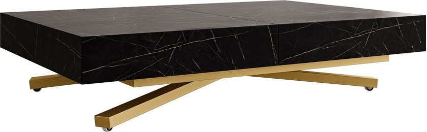 Avendi sofabord 120 cm - Gull, svart marmor