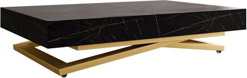 Avendi sofabord 120 cm - Gull, svart marmor