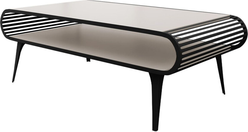 Salvaris Sofabord 120 cm - Svart med beige bordplate