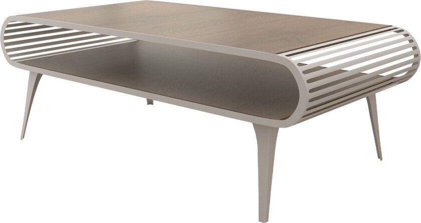 Salvaris Sofabord 120 cm - Beige med lysebrun bordplate