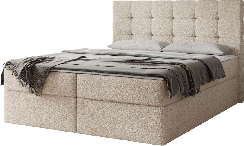Kleiv kontinentalseng med oppbevaring 160x200 cm - beige