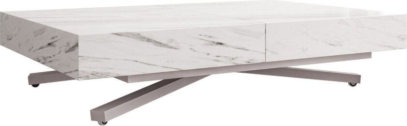 Avendi sofabord 120 cm - Sølv, hvit marmor