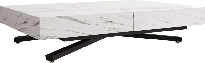 Avendi uttrekkbart sofabord 200 cm - svart, hvit marmor