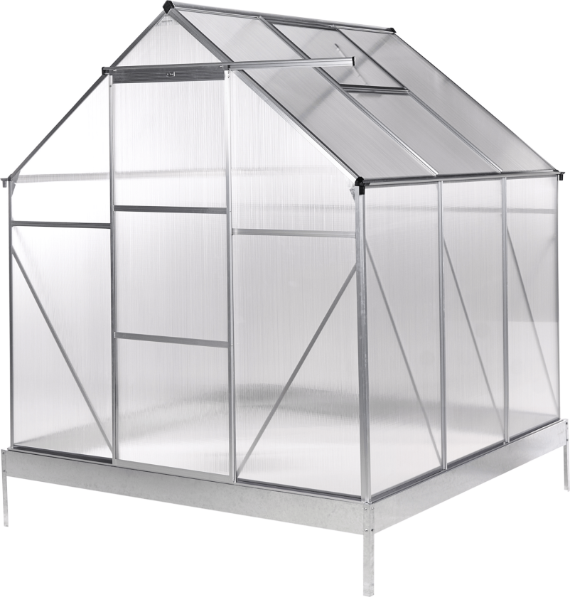 Bilde av Drivhus for hage Apulia Sølv 190 cm - Sølv/Transparent