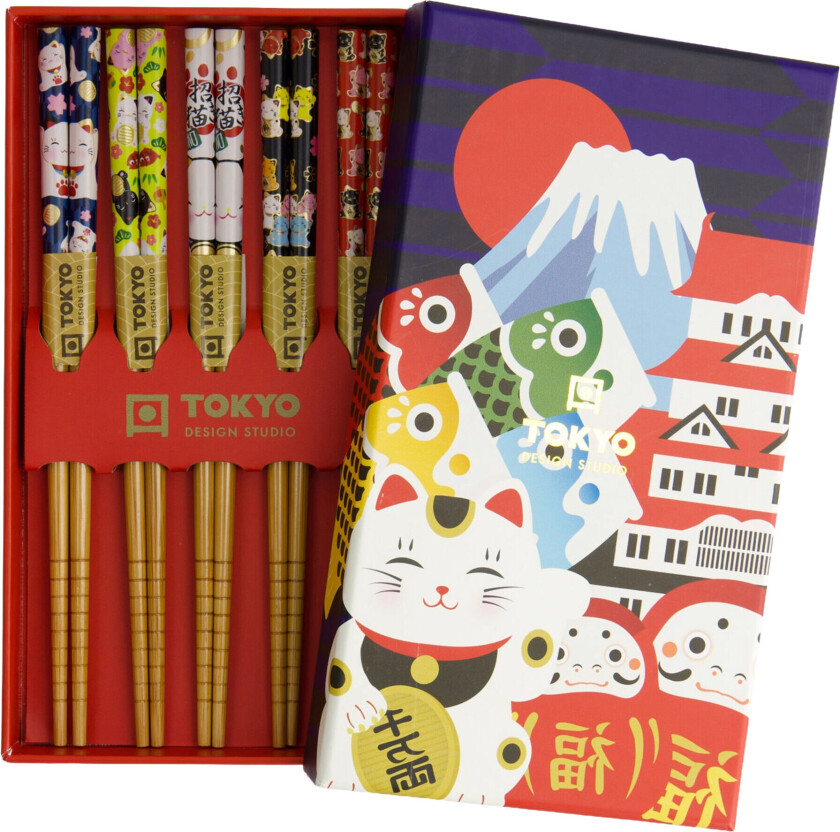 Spisepinner lykkekatter, 5-pakning