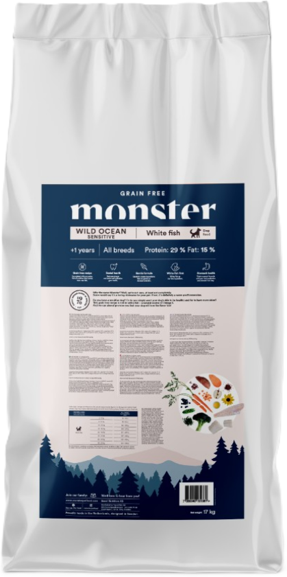 Dog Grain Free Wild Ocean Sensitive 17 kg - Hund - Hundefôr - Tørrfôr - Monster Pet Food