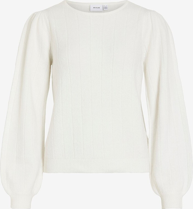Pullover viBri O-neck L/S Detail Knit - Hvit