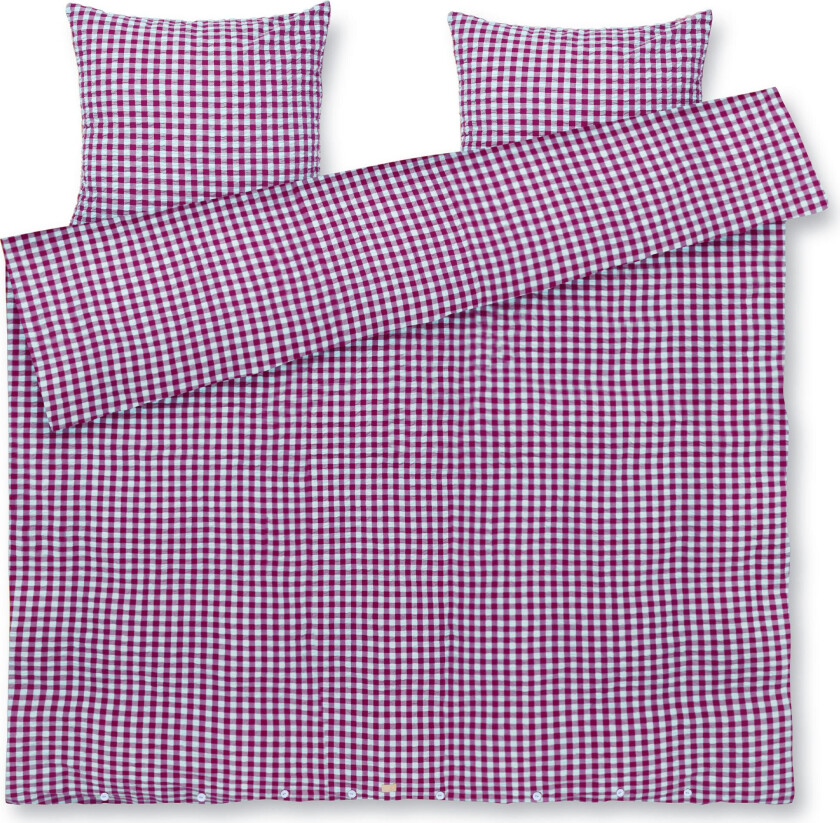 Bæk&Bølge Dynetrekksett 220x220 + 50x60 Fuchsia / Grønn - Dynetrekk Organisk Bomull Mint - 636555