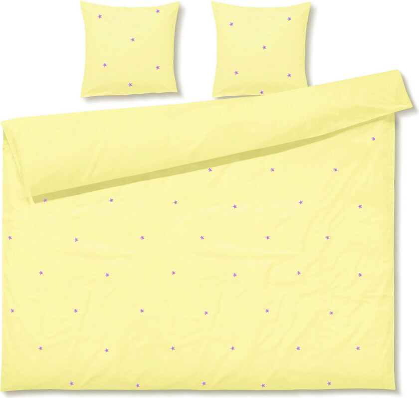 Dynetrekksett 220x220 Cm + 50x60 Cm - Dynetrekk Organisk Bomull Gul - 637174