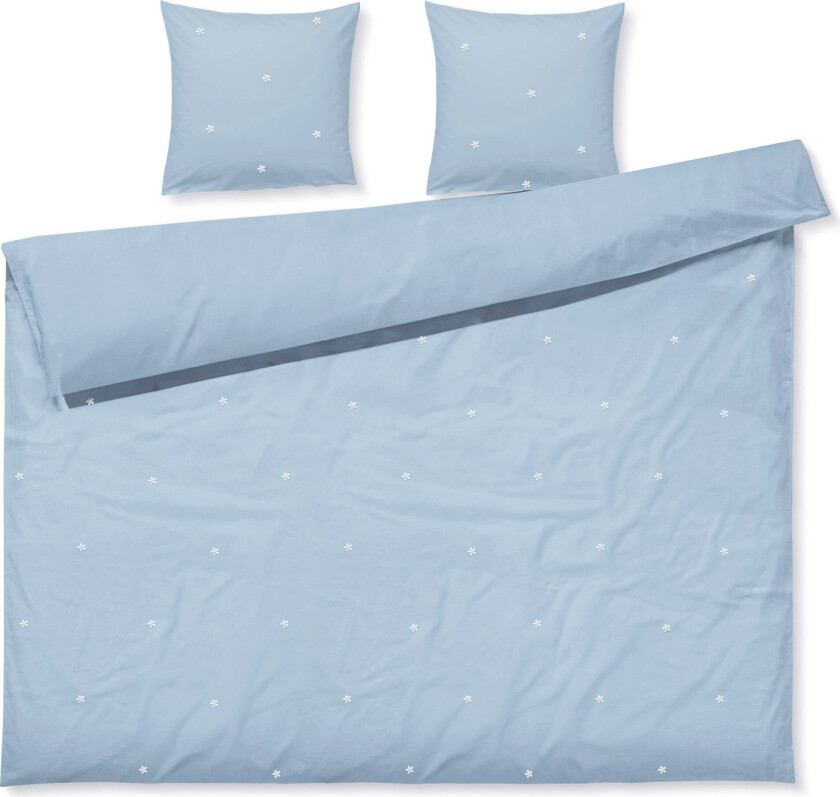 Dynetrekksett 220x220 Cm + 50x60 Lyseblå - Dynetrekk Organisk Bomull Lys Blå - 637179