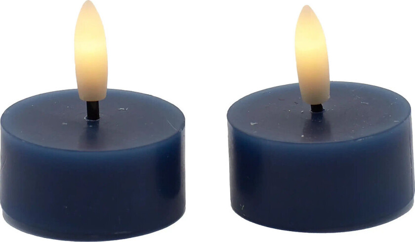 Sille Fyrfadslys 2 Stk. Sæt, Ø4,5Xh2,2Cm, Deep Ocean - Navy - ONE SIZE