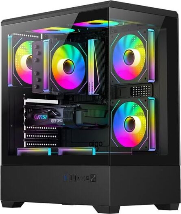 DarkFlash C365 PC-kabinett (svart) + 5 vifter