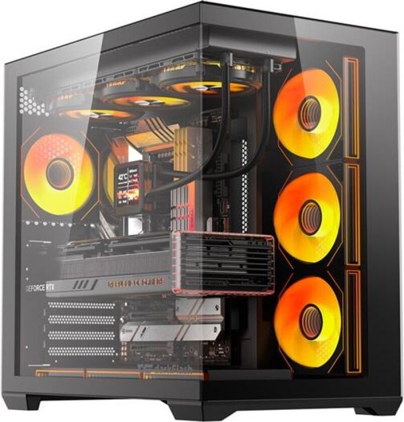 DarkFlash C280 PC-kabinett (svart) + 7 vifter