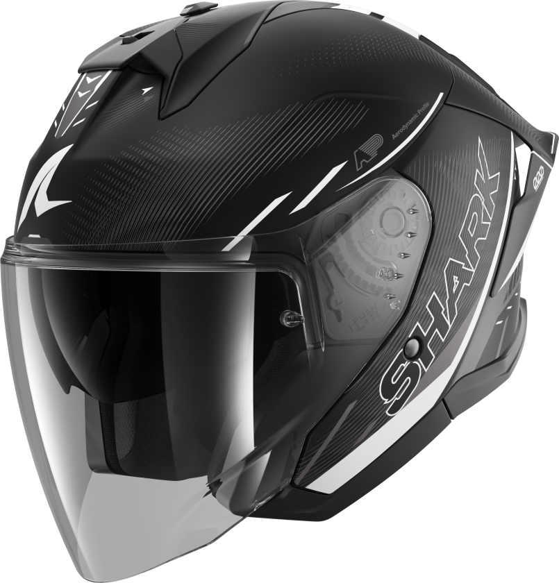 Halvhjelm Shark Jet Cup Speed-Tech Svart/Hvit/AntrasittXS