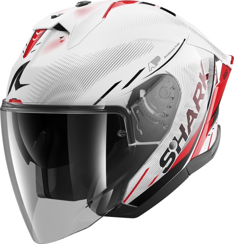 Halvhjelm Shark Jet Cup Speed-Tech Hvit/rød/svartXXL