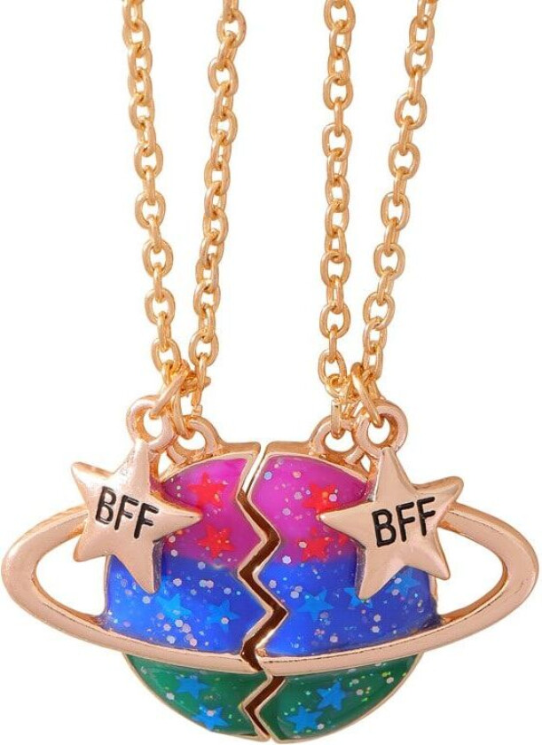 Puslehalskjede Vennskapssmykke 2-pak Flerfarget