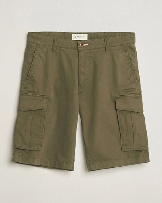 Relaxed Twill Cargo Shorts Juniper Green
