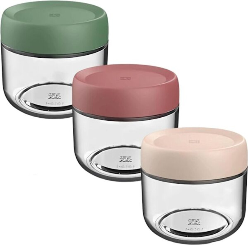 Glasskrukke med Skrulokk Lekkasjesikker Over Natten Havrebeholder, Havregryn Salatglass, for Frokostblandinger Melk Frukt Krydder Dressing, 3 Farger (3-Pakning 280ml)