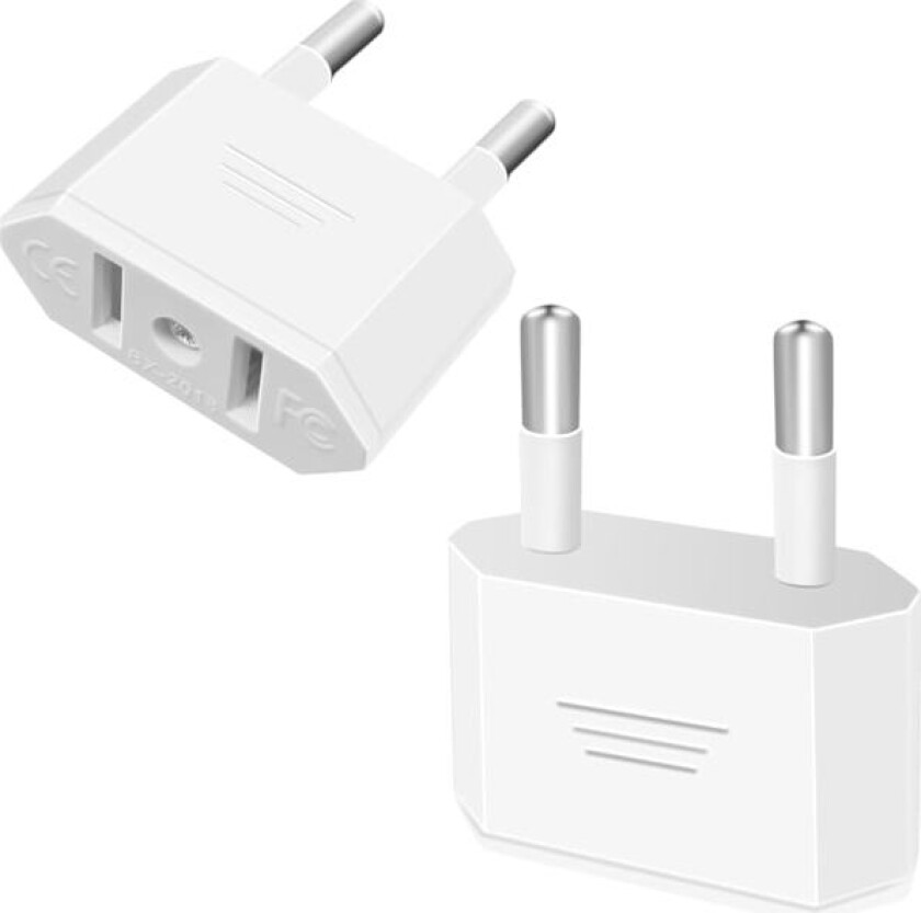 2 Stykker US til Frankrike Pluggadapter, Tyskland Pluggadapter for US til EU Reise