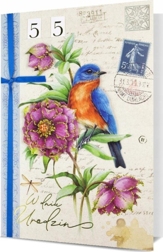 B6 Bursdagskort (utskiftbare sifre)